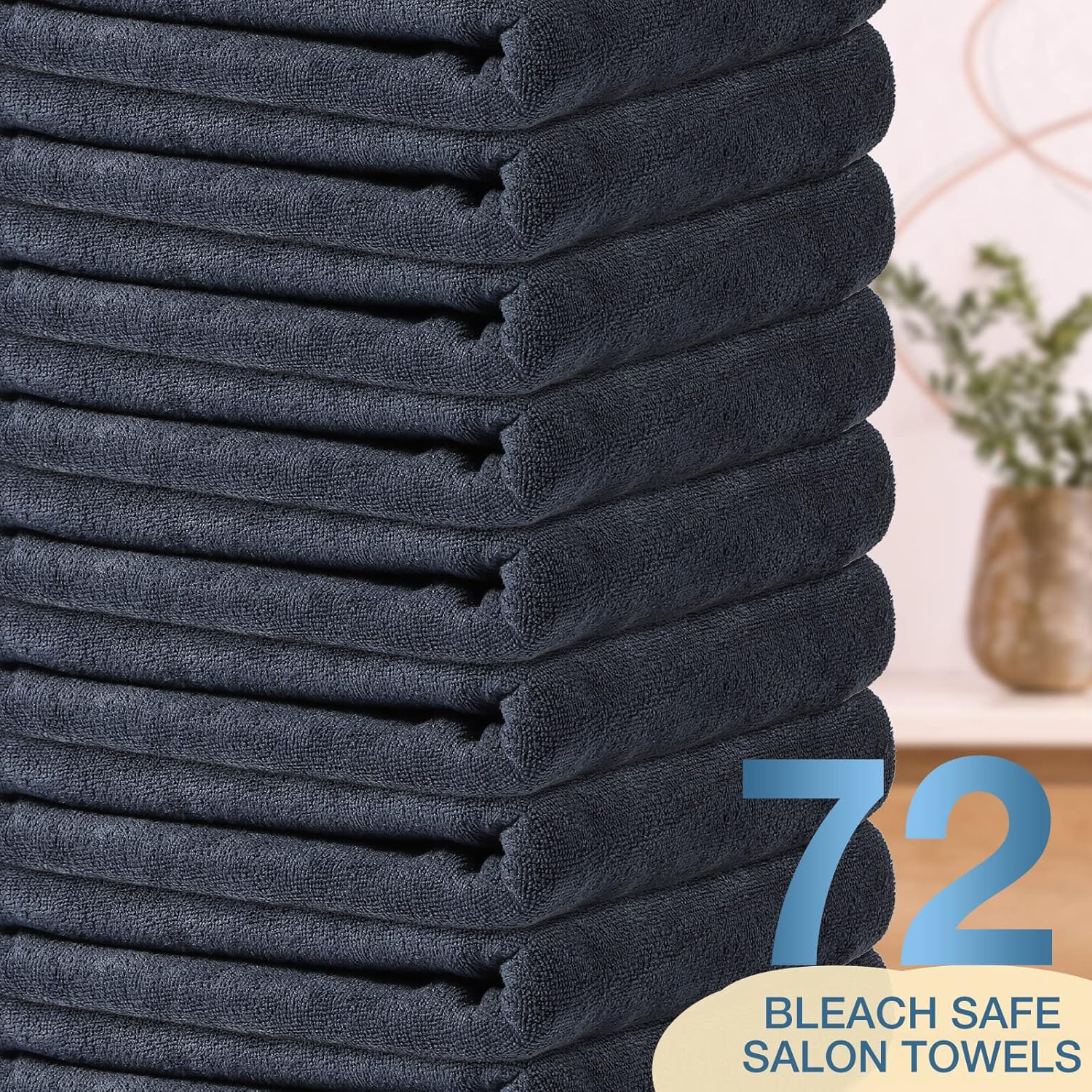 Newwiee 72 Pack Microfiber Bleach Proof Towels Bulk for Salon 18 x 30 Inch Dry Lint Free Hair Drying Hand Towels for Hair, Gym, Bath, Spa, Shaving, Barber(Black) - Image 4