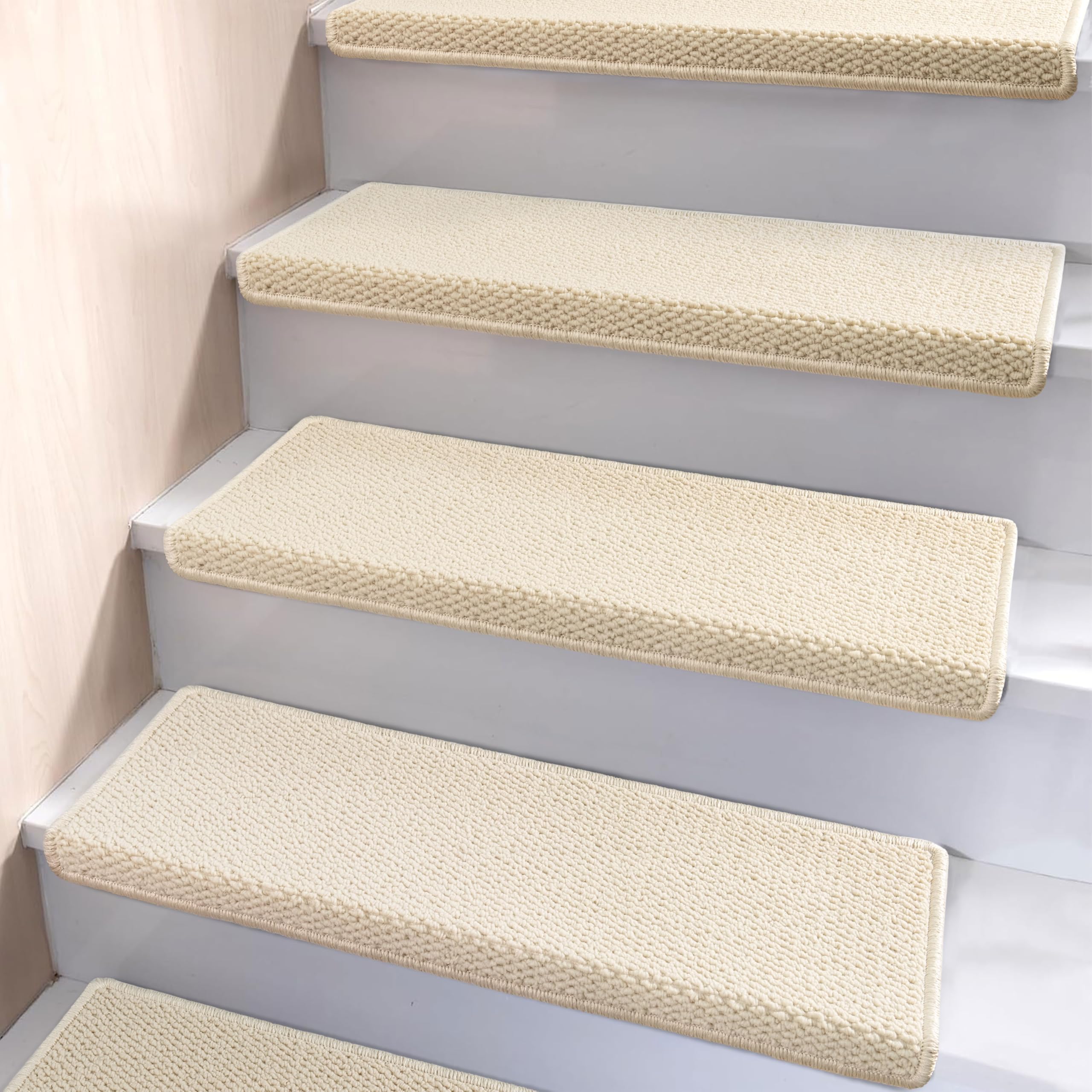 Brakki Bullnose Carpet Stair Treads, Stair Treads for Wooden Steps, 14pcs