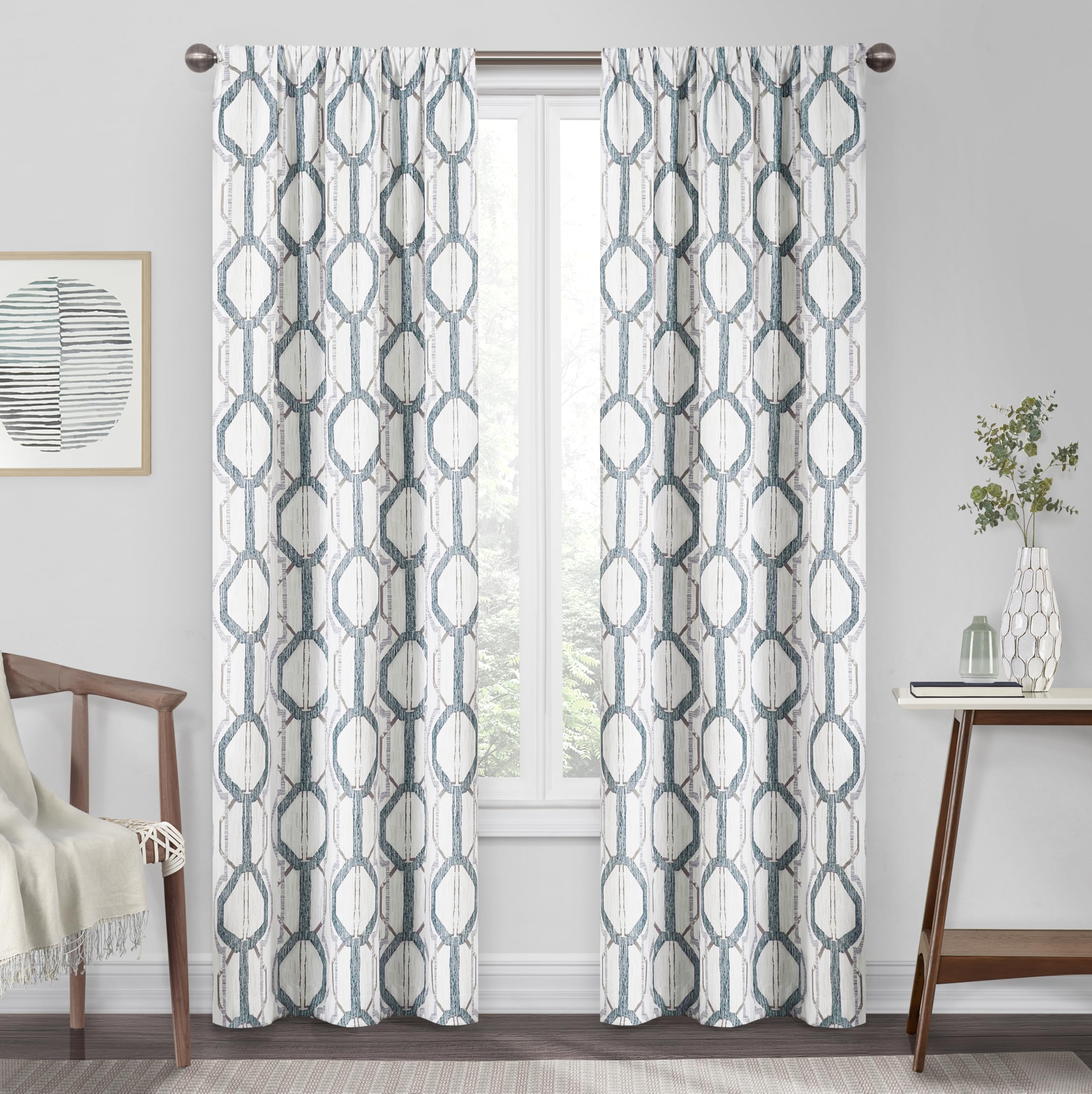 Rideau de fenêtre pour chambre à coucher Eclipse Kendall bleu