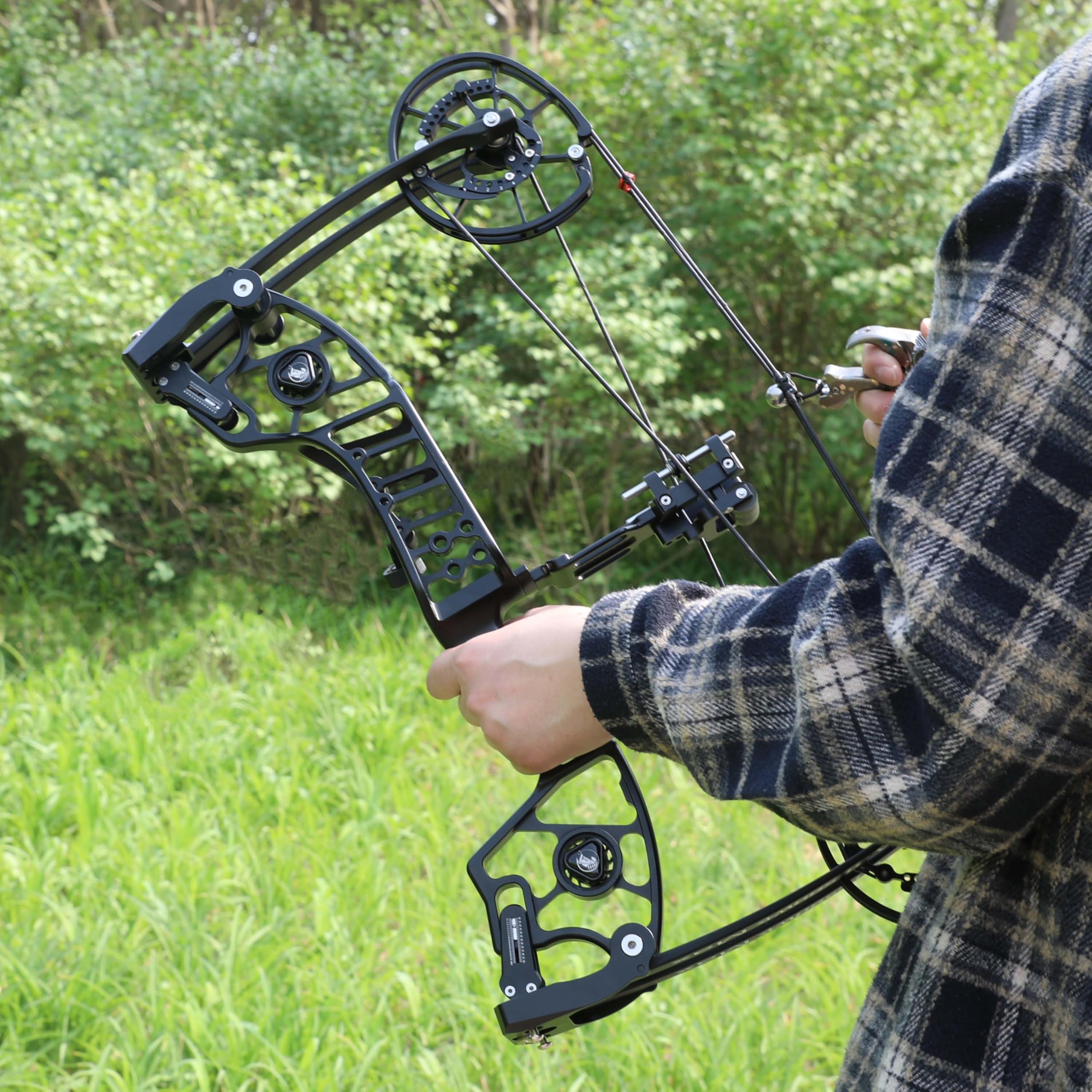 Verstellbarer Dual-Use-Compoundbogen Bogenschießen 30-80 lbs Jagdbogen & Zielübungsbogen Visualisiertes Zugkraftsystem Let-Off: 80%
