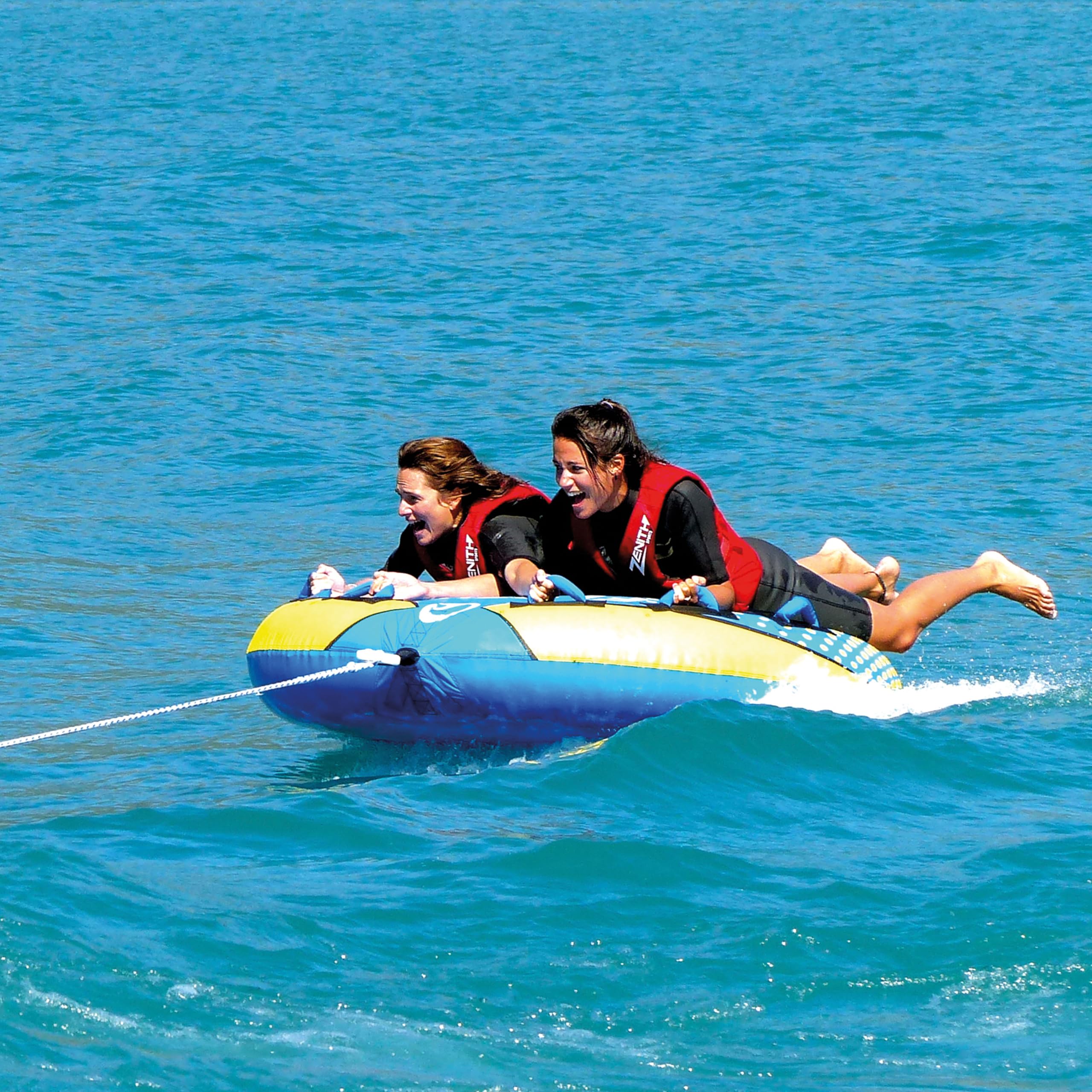 SPINERA Flight Towable Tube 1–4 Personen – Aufblasbarer Wasserreifen für Boot, Full Covered, 420/840 Denir,Eva-Polster, Boston Valve – Quick Connector Hook, Acttion 100%