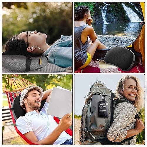 Miniatura 8 de Almohada inflable para acampar, almohadas de camping para mochilero, almohadas de mochilero, almohada de viaje inflable, almohadas sopladas, correa