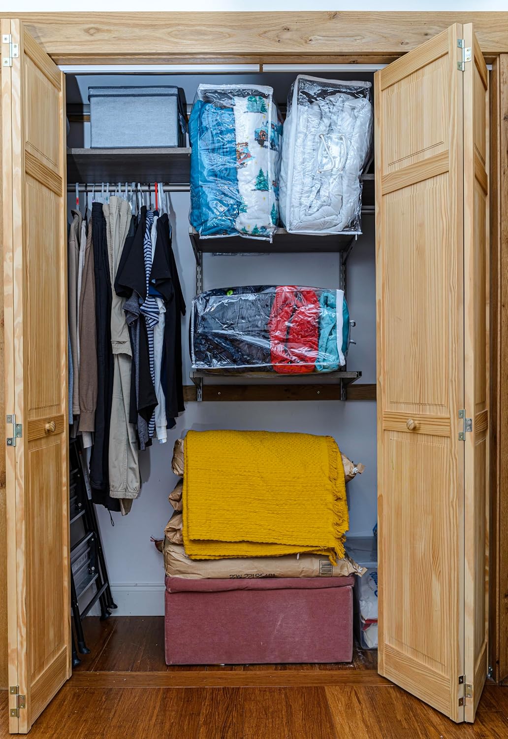 10-Pack Clear Vinyl Zippered Comforter Moving Storage Bags 21 x 21 x 10 Inch with Rope Handle