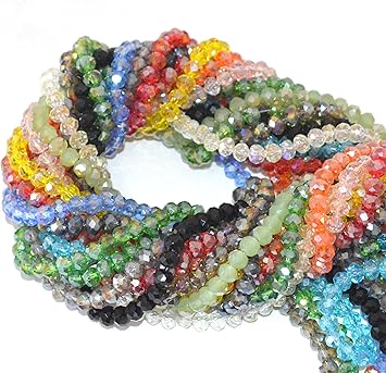 Catotrem 8mm Briollete Rondelle Crystal Glass Beads Faceted Crystal Beads for Jewelry Making Assorted Color(1020pcs)