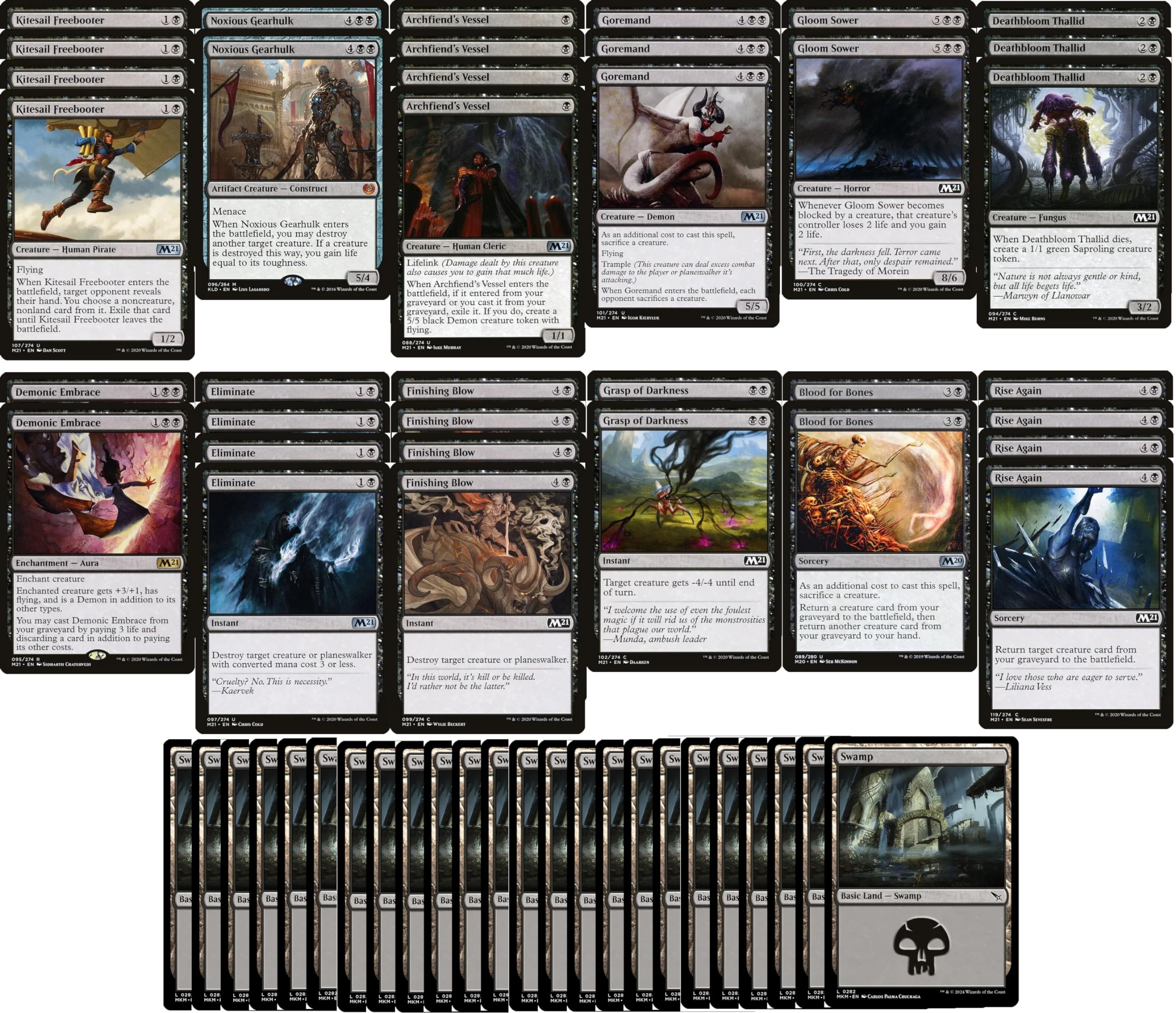 Magic The Gathering Angel Commander Deck Mtg Deck Mono Black Discard Deck -  Modern Legal - Custom Built Modern Legal Rat Tribal Deck