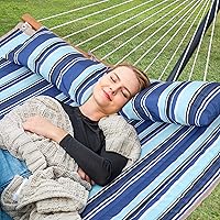 Vista 2 de SUNCREAT Hamacas Hamaca Portátil para Exteriores con Soporte, Capacidad de 475 libras, Hamaca Doble Resistente con Soporte Incluido, Patente