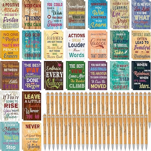 Miniatura 7 de Sabary 100 piezas de regalos de regreso a clases, blocs de notas inspiradores, juegos de bolígrafos de bola, mini cuadernos de bolsillo