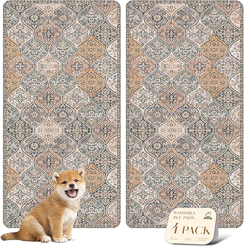 Miniatura 50 de nunubaby Almohadillas lavables para orina de perros, elegante, antideslizante, a prueba de fugas, reutilizable, ultraabsorbente, para jaulas y