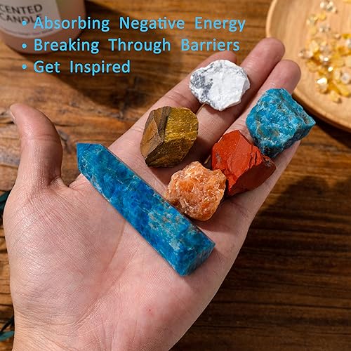 Miniatura 9 de Runyangshi Torre de cristal curativo de cuarzo rosa natural de 3 pulgadas con 5 piedras crudas de cristal en bruto para Reiki Chakra Meditación