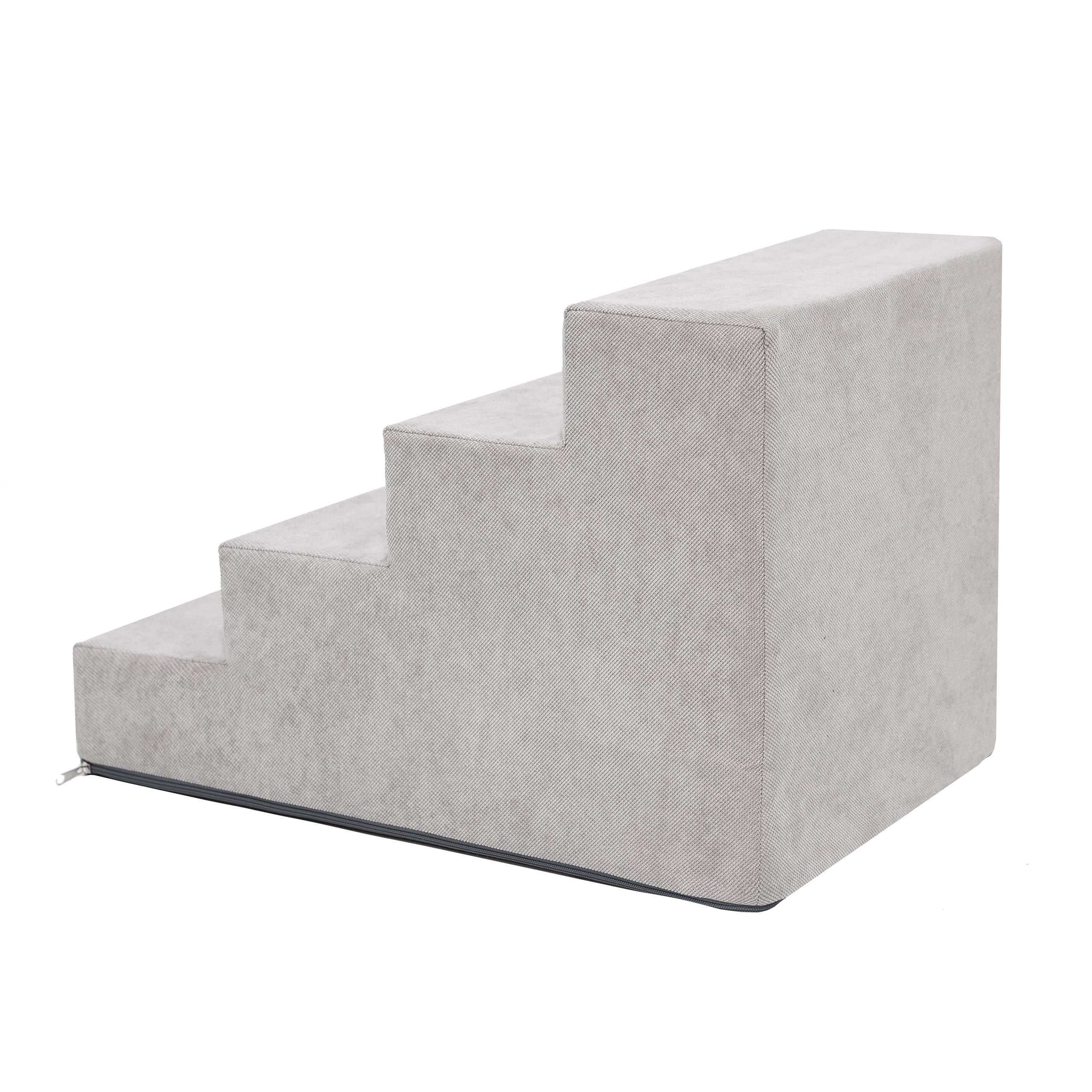 Escalera de 4 peldaños para perros y gatos, para animales débiles, para animales viejos, para ascensores, cenizas, 40 x 60 x 40 cm