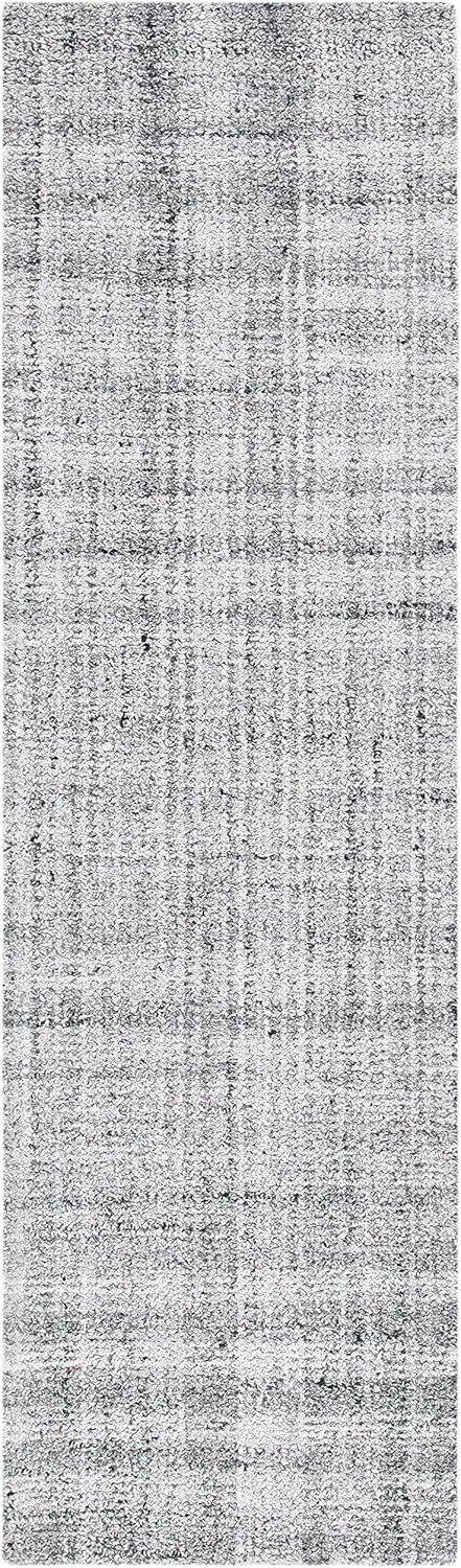 SAFAVIEH Abstract Collection Runner Rug - 2'3" x 8', Grey & Black, Handmade Wool & Viscose, Ideal for High Traffic Areas in Living Room, Bedroom (ABT604F)