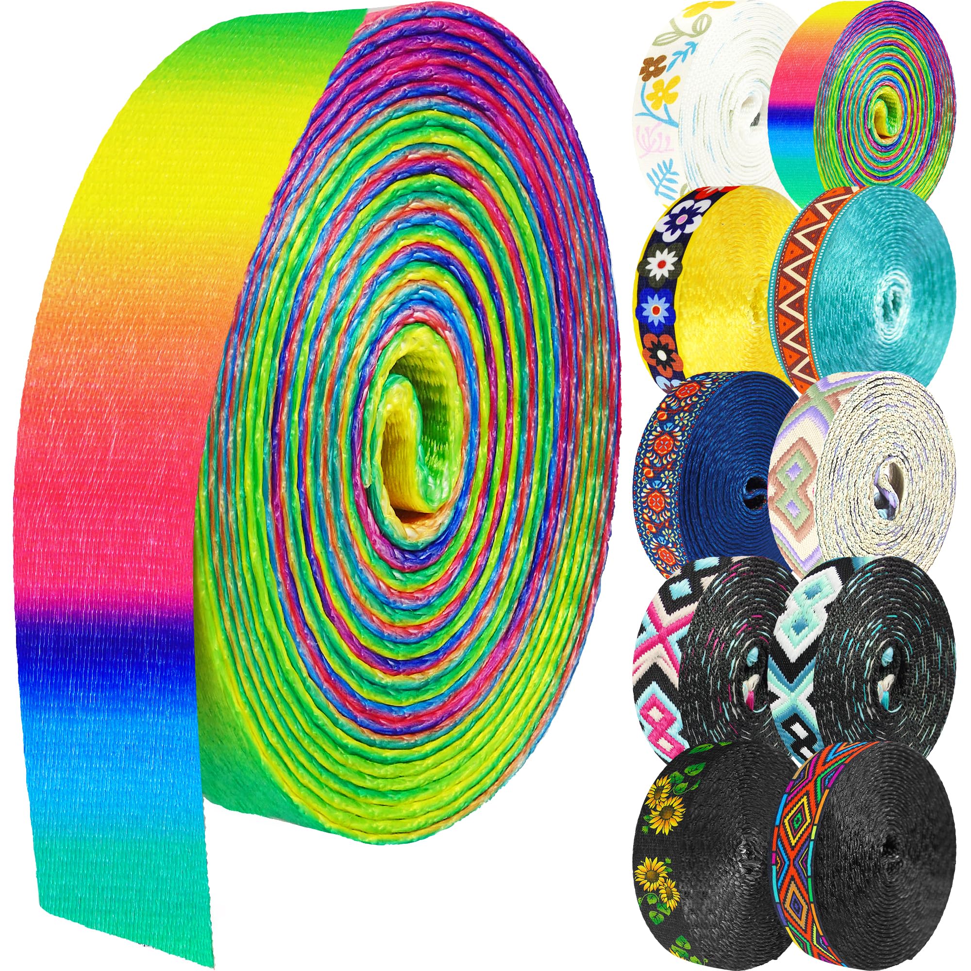 Grosun 1.5 inch Patterned Nylon Webbing Belt Webbing Straps Purse Straps Backpack Straps Nylon Belt