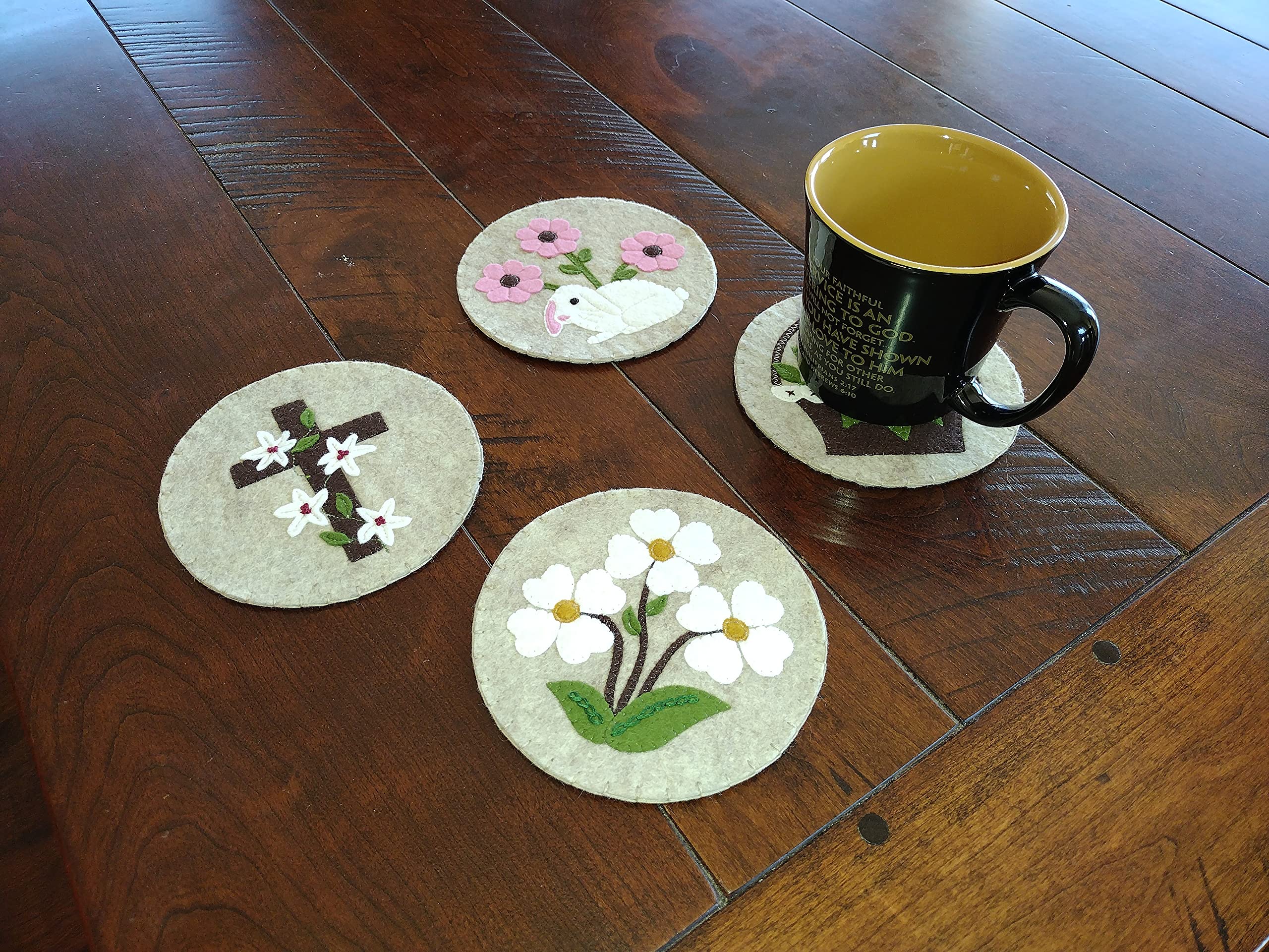 Spring Coasters Kit, DIY Craft Kit for Adults, Spring Coasters Set of 4, Craft Kit 5 inches in Diameter, All Parts Included