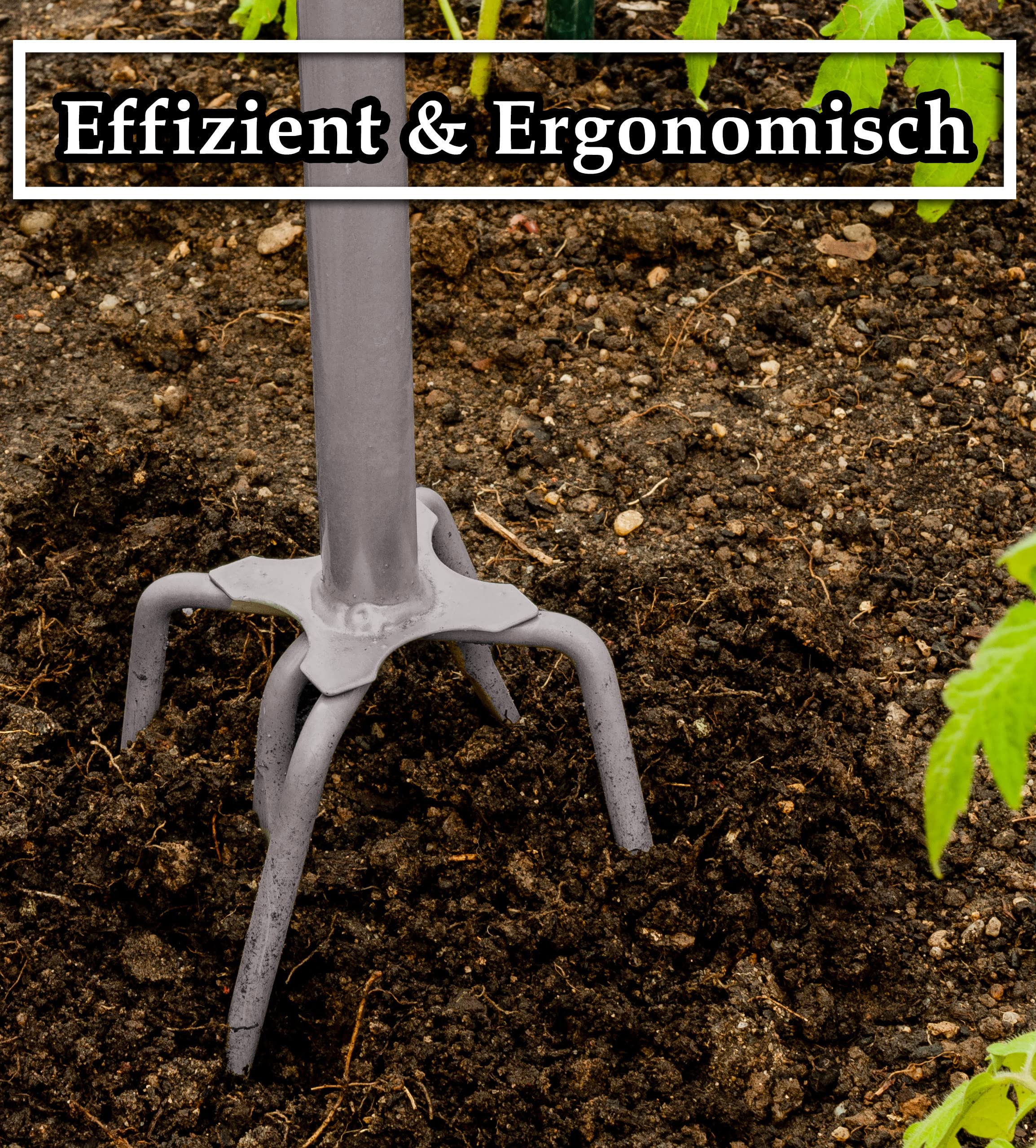 Gartenkralle mit 6 Zinken Unkrautkralle Boden Kultivator Erdkralle Bodenlockerer Grubber Gardenclaw Twist Tiller Vertikutierer Unkrautentferner Länge 97cm