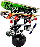 Vista 8 de StoreYourBoard Estante de pared Longboard, almacenamiento triple para Longboard