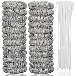 24 PCS Lint Traps LVYOUIF Stainless Steel Washing Machine Lint Snare Traps, Washer Hose Lint Traps with 24 PCS Cable Ties, Laundry Mesh Washer Sink Drain Hose Screen Filter