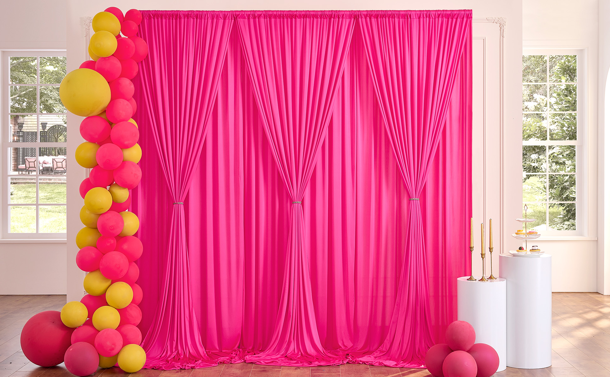 Amazon.com: 30ftx10ft Wrinkle Free Fuchsia Backdrop Curtains for