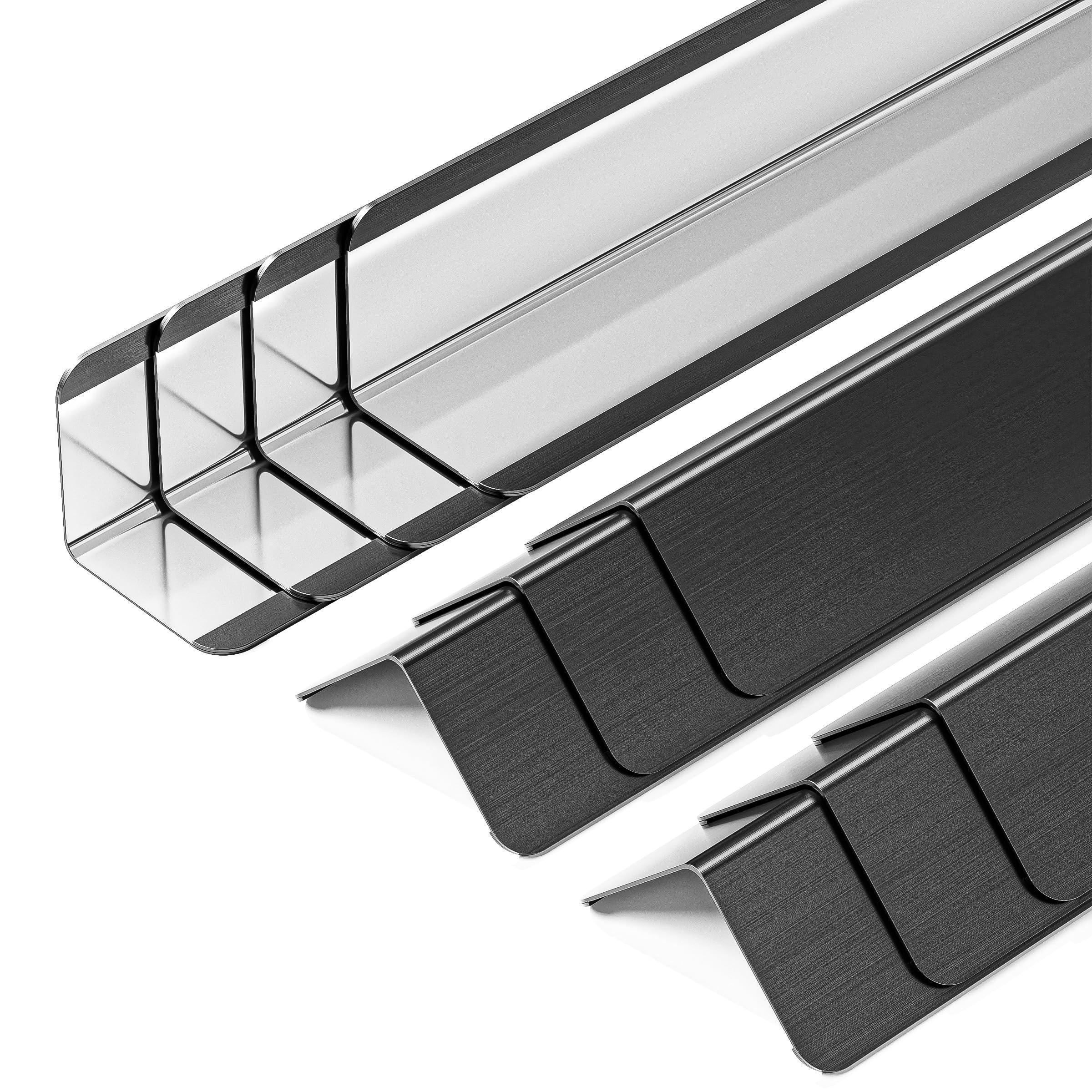 10pcs Wall Corner Guards 2x2x48 Inches 304 Stainless Steel Heavy Duty Rounded Corner Protector, Smooth Folded Edge Design for Wall Protection Black