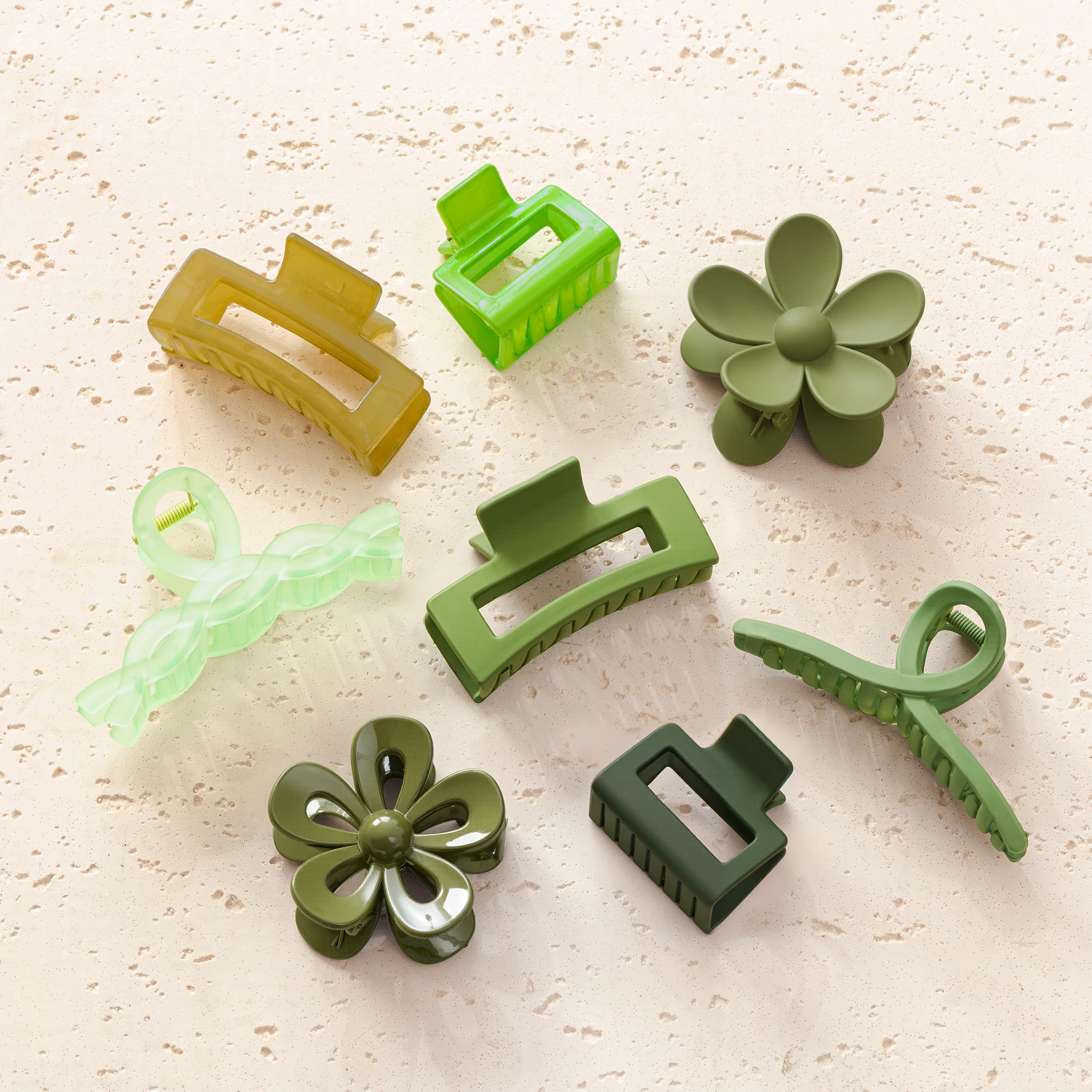 Flower Claw Clips for Thick Hair - 8 Pack -18