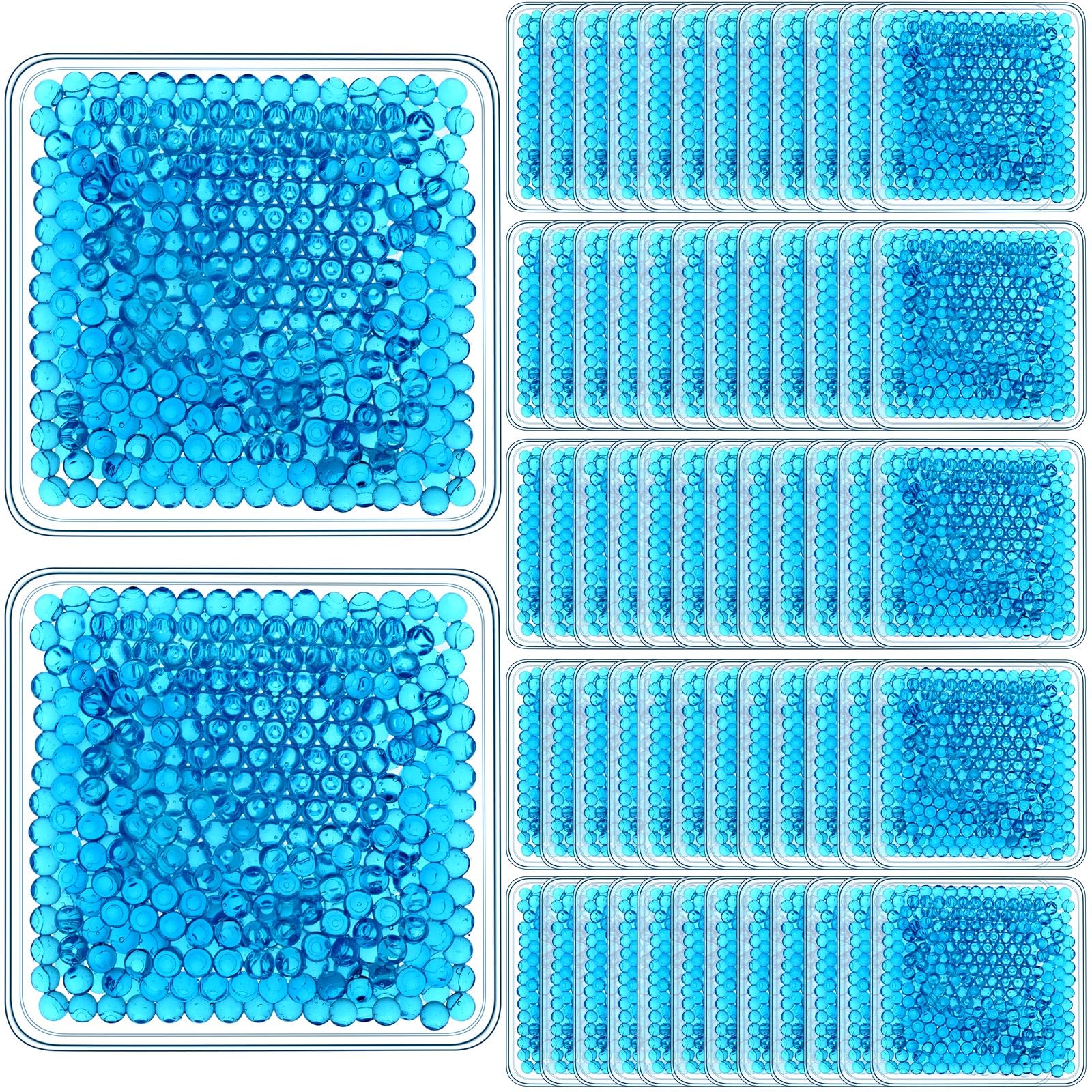 TrelaCo 60 Pcs Gel Ice Packs for Injuries 4"x4" Mini Reusable Ice Packs Small Cold Bags Hot Cold Compress for Pain Relief, Strain, Knee, Migraine, Neck, Toothache, Eyes, Face