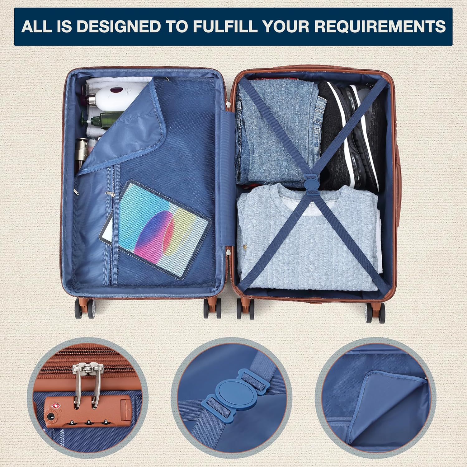 Garvee Luggage Expandable Suitcase 3 Piece Set, Luggage Set of 3 Piece Suitcase with Spinner Wheels, Hardshell Luggage 3 Piece Set(20 in/24 in/28 in)