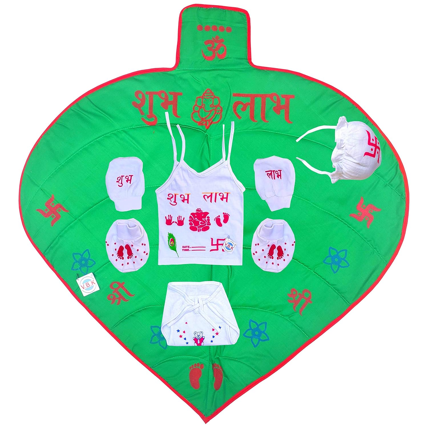 V.B.K New Baby Boy and Baby Girl Naming Ceremony Set with Jhabla, Nappy