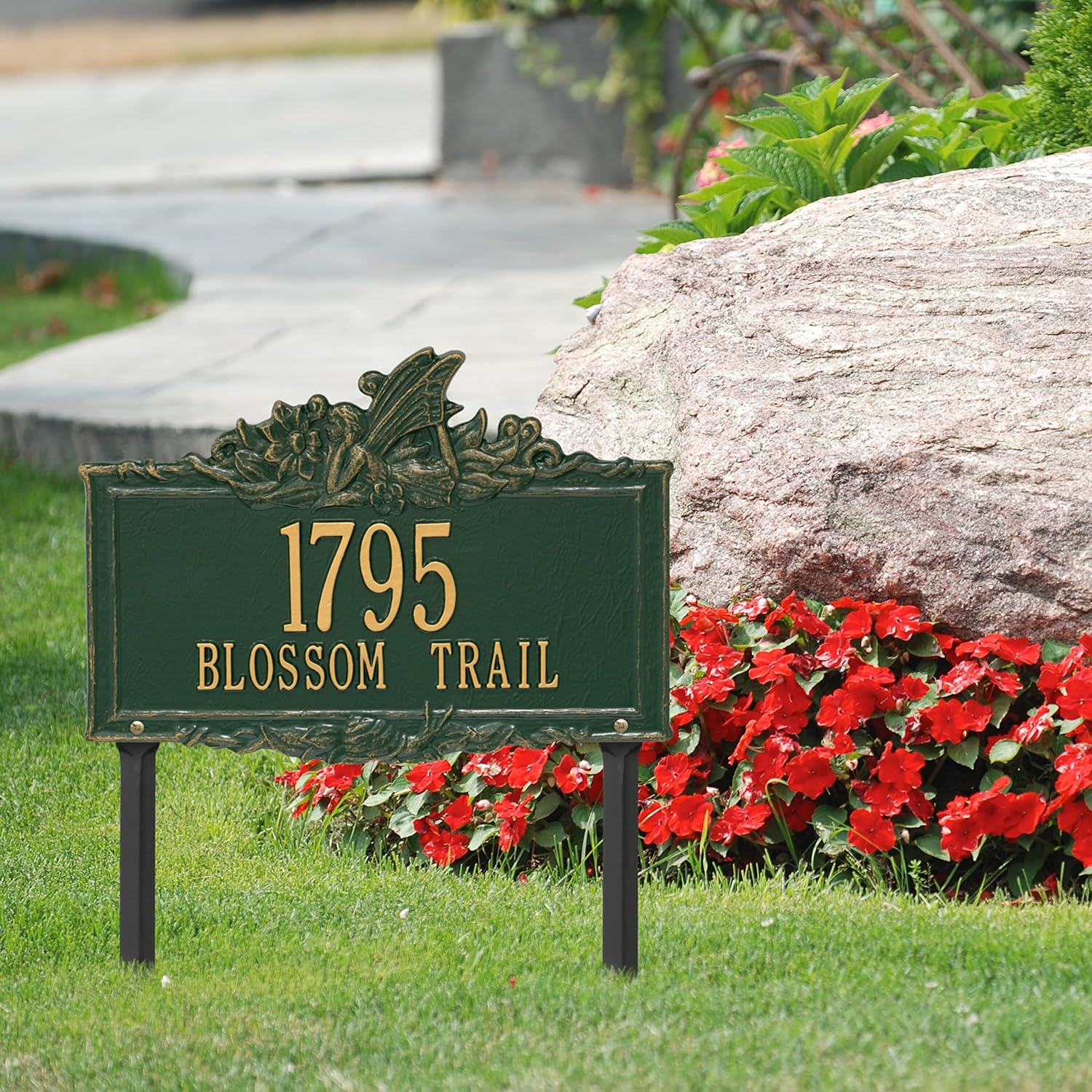 Whitehall™ Personalized Cast Metal Yard Plaque - Personalized Fairy Garden Lawn sign. Made in the USA.