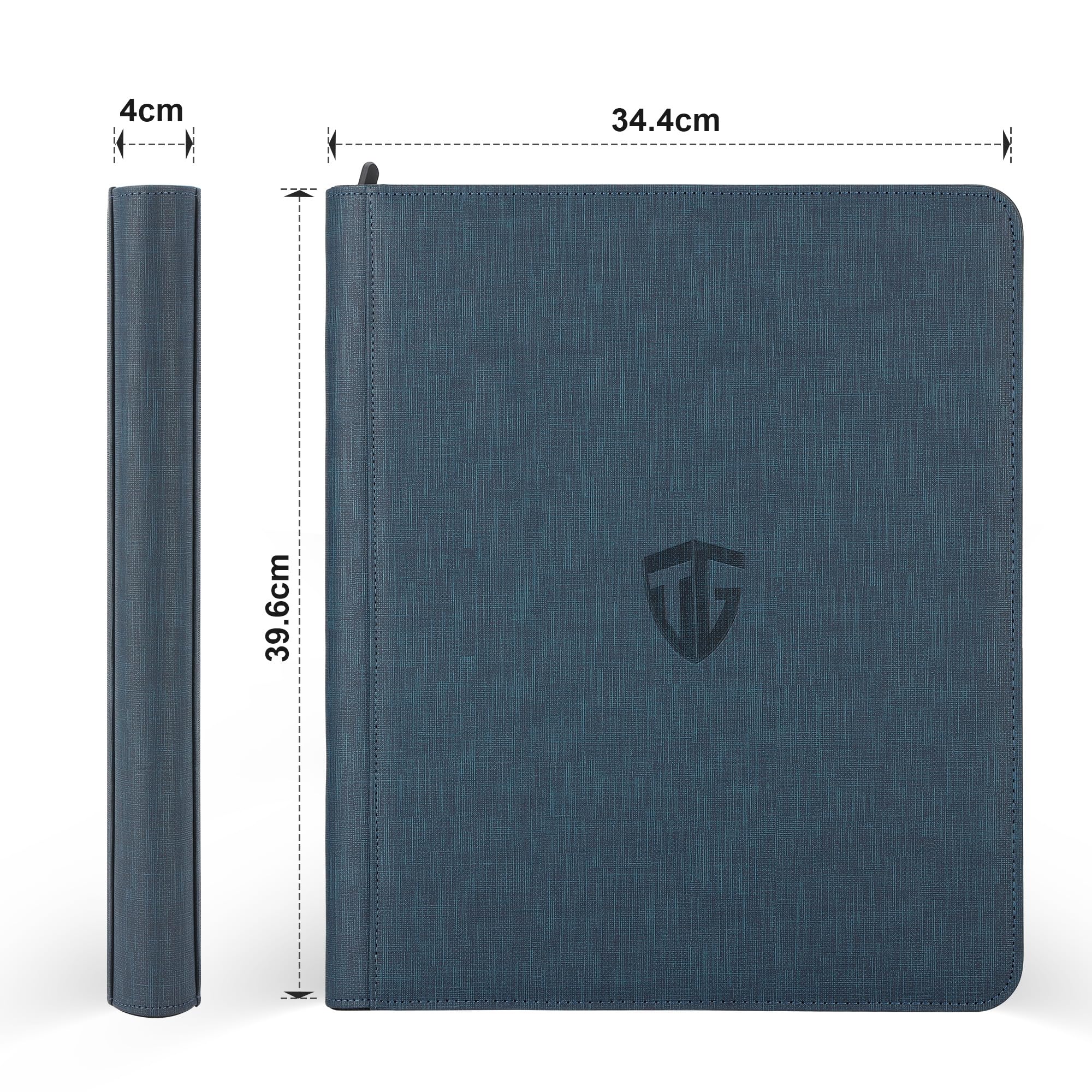 TCGUARD Toploader - Album di carte da collezione per 216 top loader, 9 scomparti con custodie per scheda Rigid Toploader da 3" x 4", per TCG, carte MTG, album di carte collezionabili (blu marino)