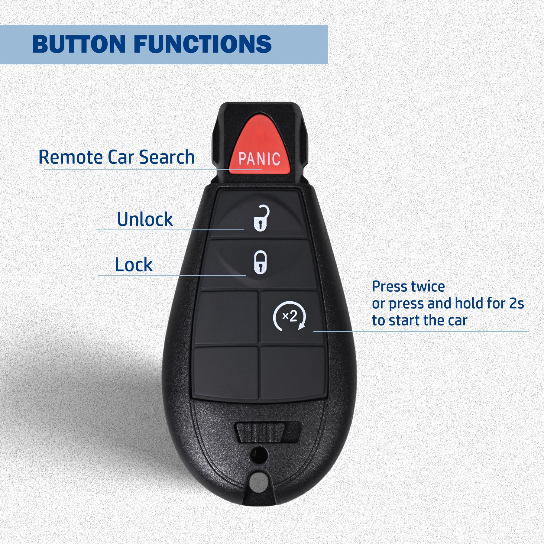 Keyless Remote Replacement Aupoko GQ4-53T 4 Buttons Keyless Entry Remote Key Fob, Replace