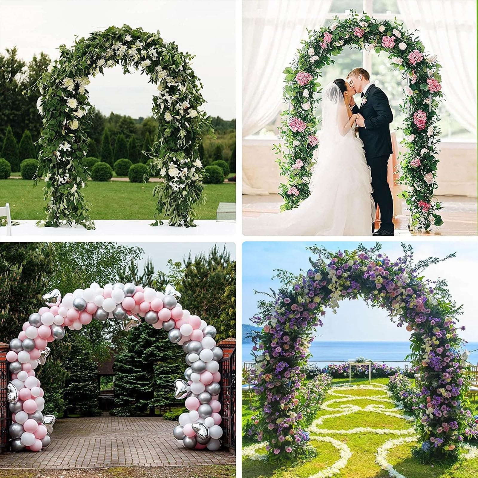 Schwer Rosenbogen Verzinkt Gartenbogen, Stabil Metall Torbogen für Rosen Und Kletterpflanzen Zur Unterstützung Pflanzen Rosengestell Torbogen-Gartendekoration(1.2 * 2.2 m/3.9 * 7.2 ft)