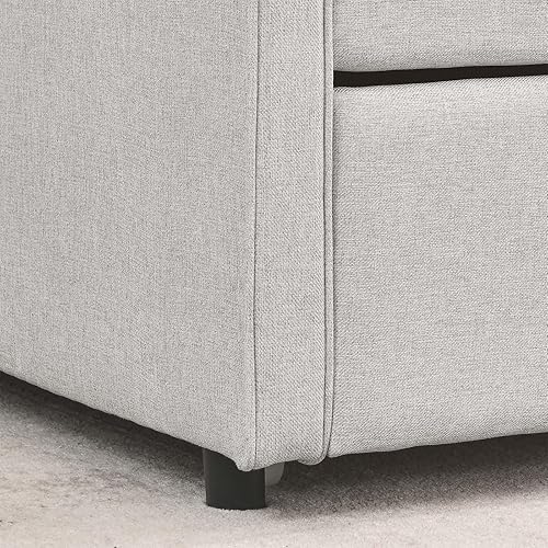 Miniatura 9 de Antetek Sofá cama con nido, tapizado de tela, tamaño individual, sofá cama de día con marco de sofá cama doble desplegable, no necesita somier,