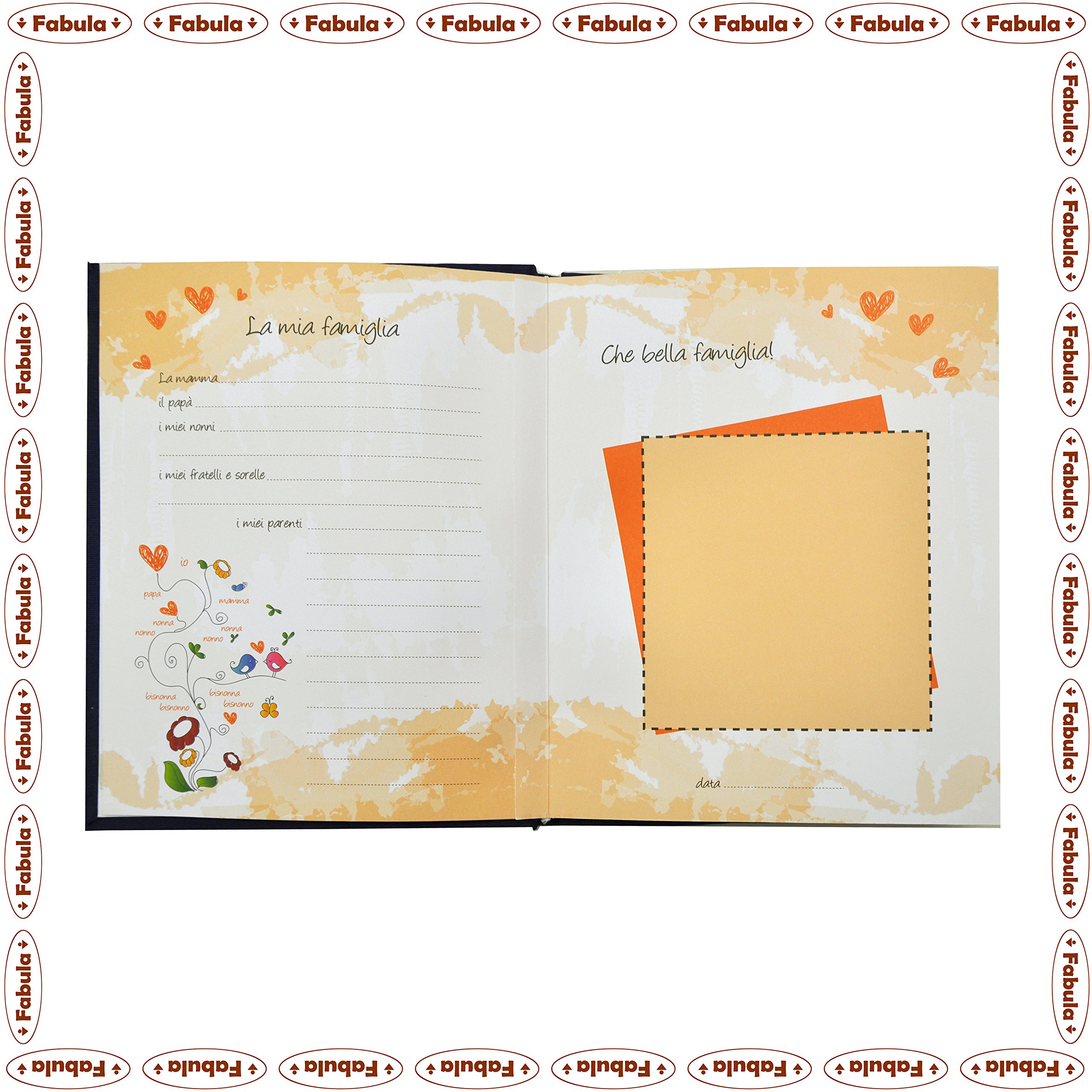 Fabula Linea Bimbo - Diario Nascita Bimbo Cappello Cielo - Formato cm 19x25 con Copertina 253 Giallino e Applicazioni in Legno - 28 Pagine - cod. 15777
