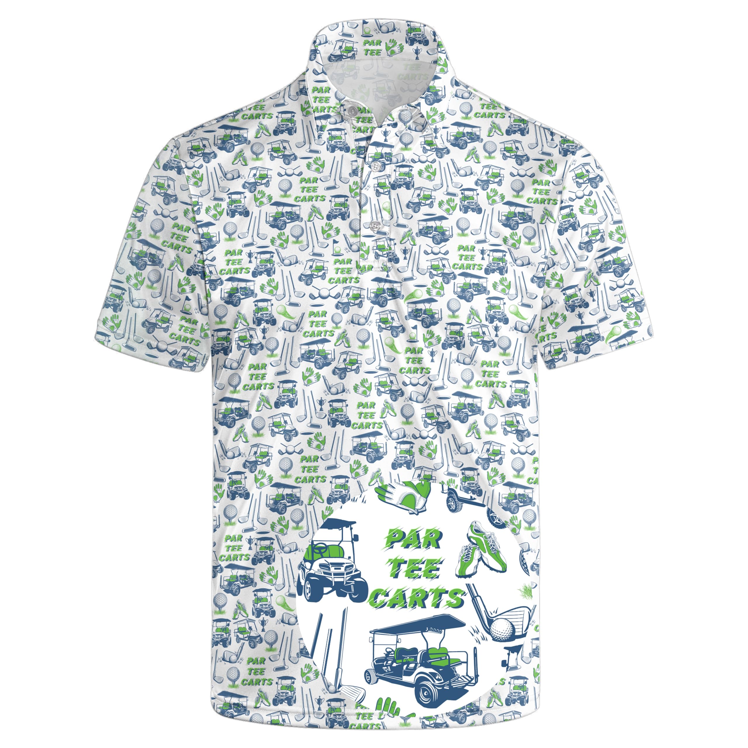 Men's Funny Golf Shirt Short Sleeve, Casual Polo Shirts for Men
