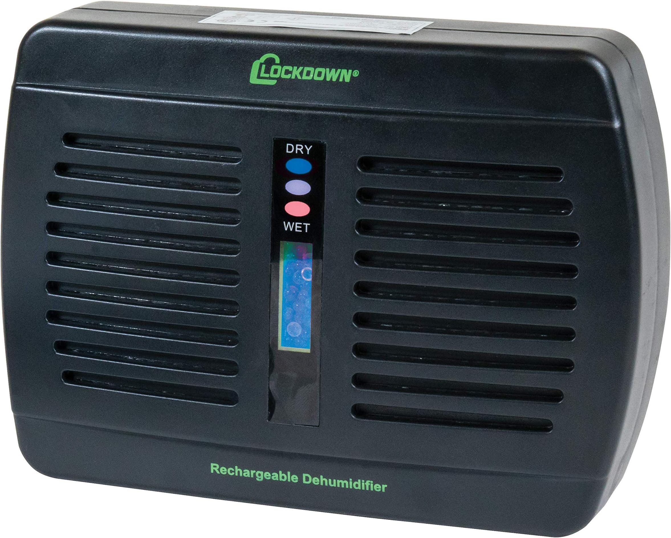 Lockdown Rechargeable/Renewable Dehumidifier with Compact, Cordless, Non-Toxic Design and Battery Level Indicator for Humidity Control in Gun Safe