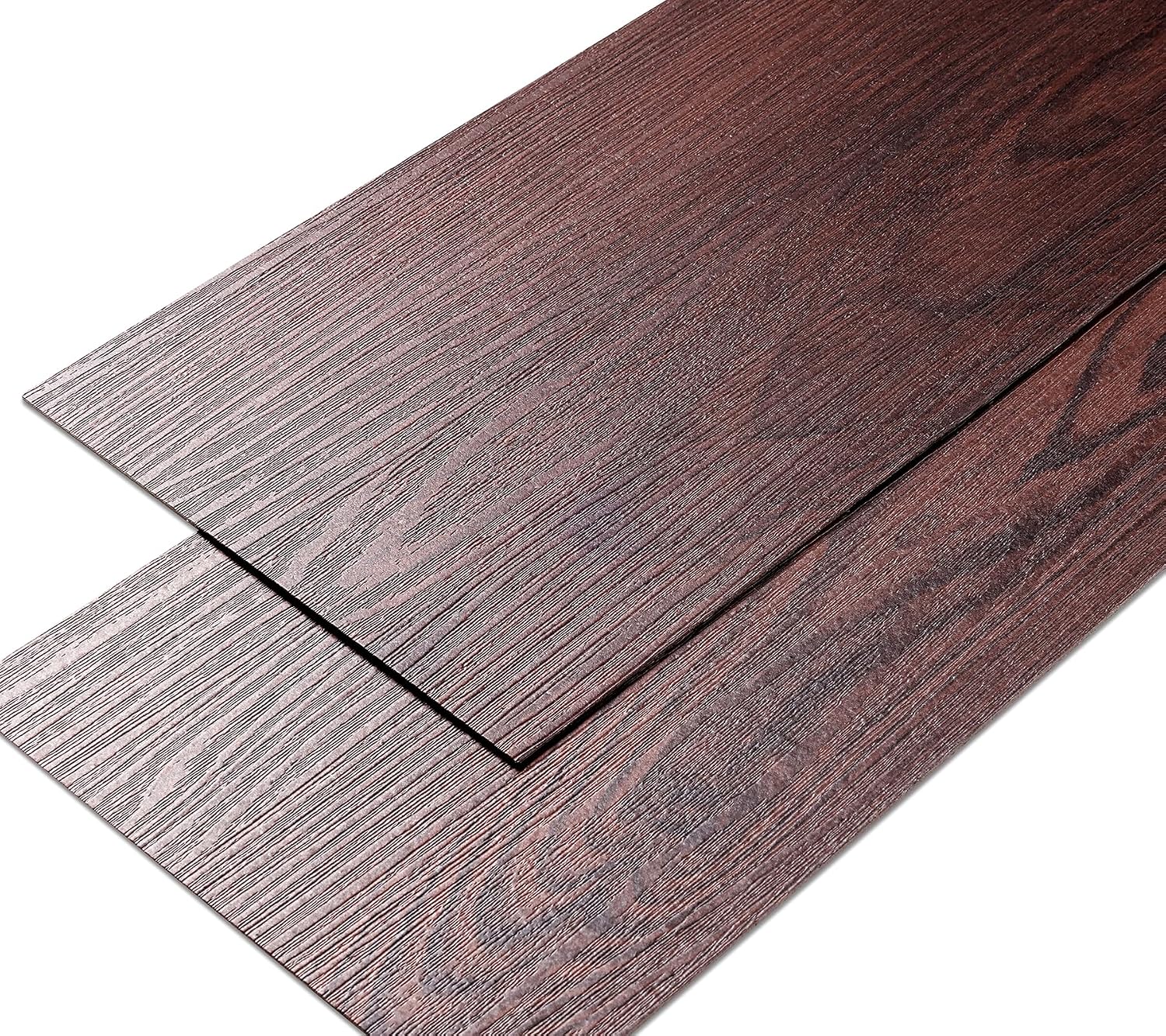 Decotalk Peel and Stick Floor Tile Waterproof Red Wood Flooring Laminate Flooring Cheery Woods Vinyl Tile Bathroom Floor Tiles 36-Pack 6" x 36", Self Adhesive Flooring Wood Planks