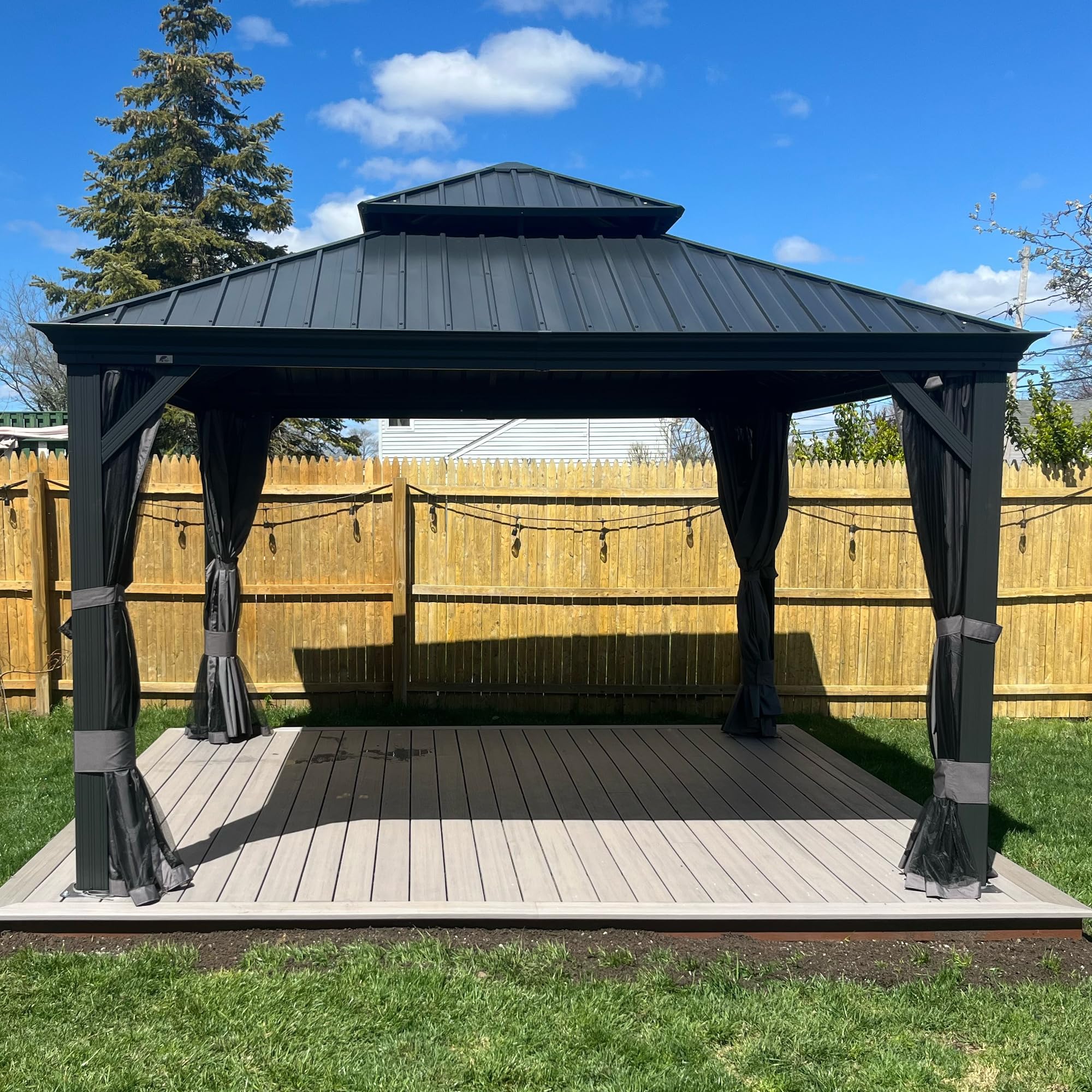 Amazon.com : PURPLE LEAF 12' X 12' Permanent Hardtop Gazebo