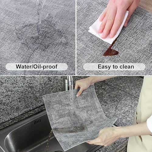 Miniatura 4 de Homaxy Juego de 6 manteles individuales de piel sintética resistentes al calor para mesa de comedor, impermeables, lavables, lavables, fáciles de