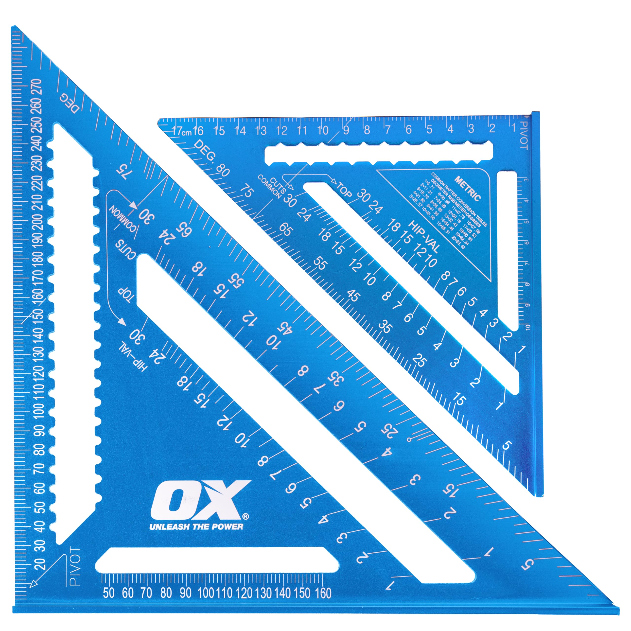 OX Tools Pro Speed Square Set | 300mm & 180mm Aluminium Rafter Squares