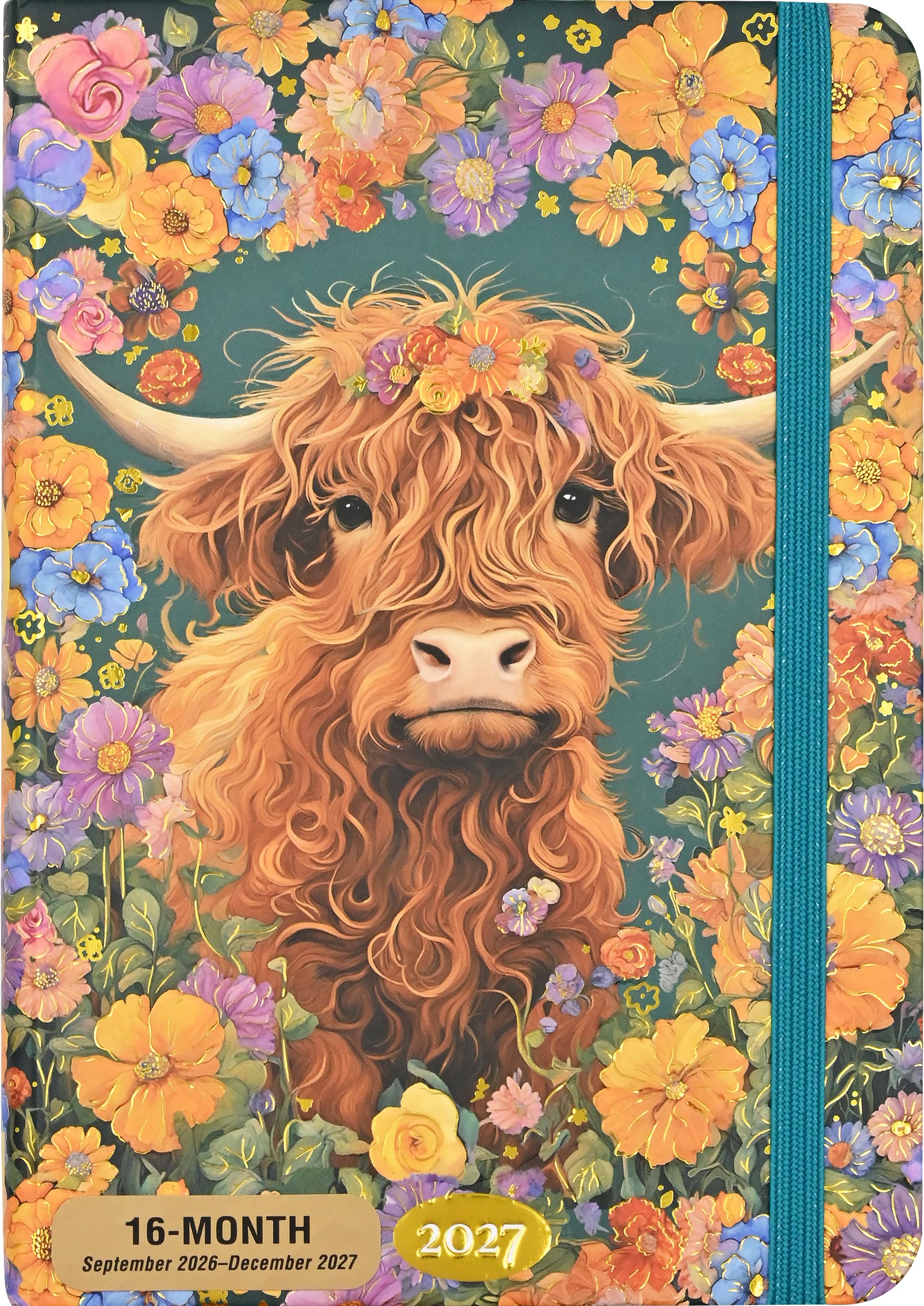 2027 Highland Cow Weekly Planner (16 months, Sept 2026 to Dec 2027)