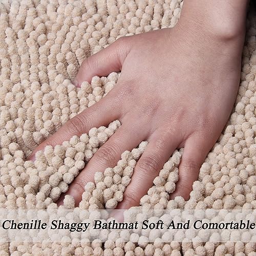Miniatura 5 de Tapete de baño de chenilla suave, antideslizante, tapete absorbente para suelo de baño, cocina, entrada