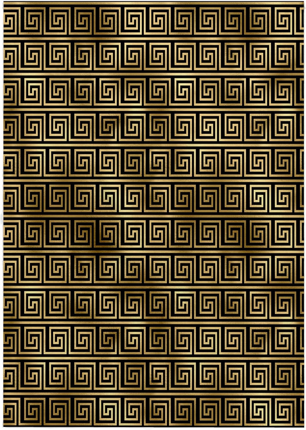 3dRose Modern Black and Image of Gold Greek Key Geometric Pattern 22x30 Bath Hand Pool Towel