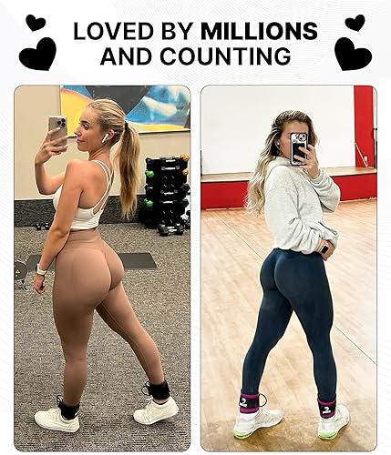 Miniatura 33 de DMoose - Correa de tobillo para máquina de cable, talla única, con acolchado de alta calidad, puños de tobillo para entrenamiento, entrenamiento