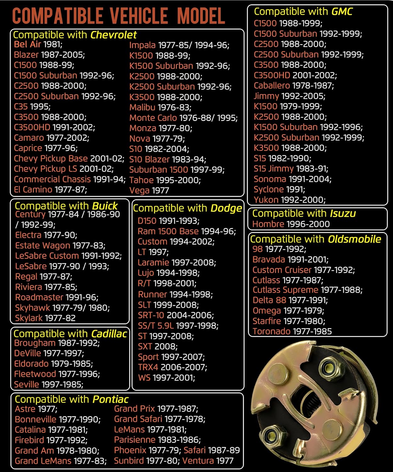 205 Steering Coupling Assembly - 3/4" 26 Spline Input Shaft with 2-3/4" OD, 205 Steering Coupler Compatible with Chevy Chevrolet, GMC, Pontiac, Buick, Cadillac, Dodge, Isuzu, Oldsmobile