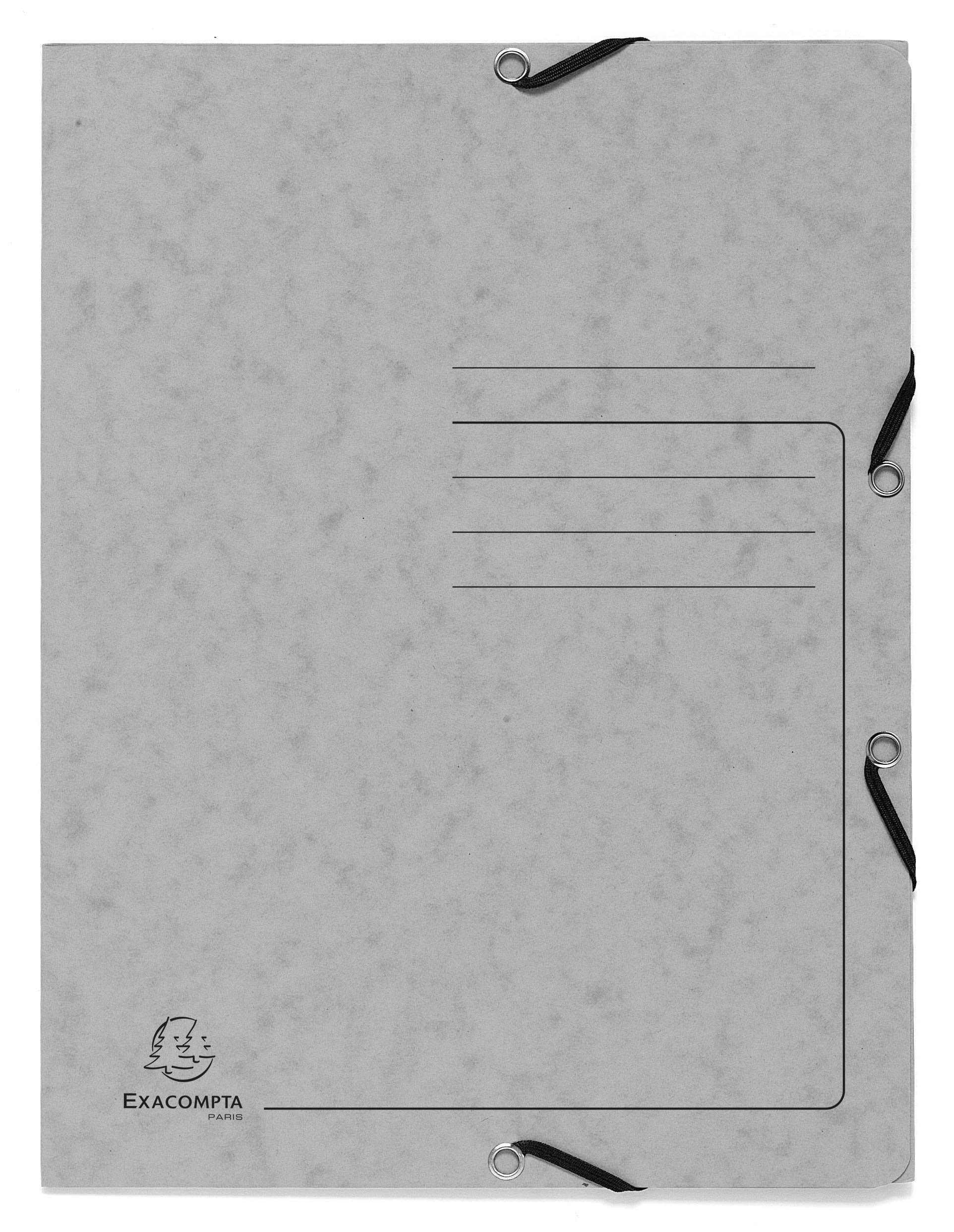 Exacompta 3 Flap Folder 55423E Grey Mottled Pressboard Pack Of 25