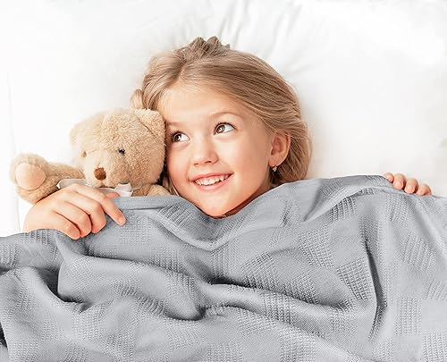 Miniatura 6 de Utopia Bedding Manta 100 % algodón (tamaño Queen - 90 x 90 pulgadas), manta térmica ligera de 350 GSM, manta suave y transpirable para todas las