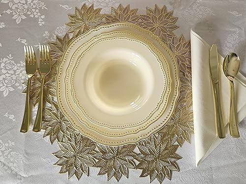 Miniatura 4 de "Occasions" - Juego de 150 piezas (25 invitados) - Platos y cubiertos de plástico para boda  Vajilla pesada desechable de 10.25 pulgadas, 7.5