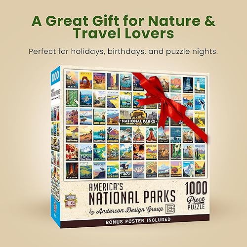 Miniatura 7 de MasterPieces National Parks Maps - Rompecabezas de 1000 piezas para adultos, familia o jóvenes - Parques Nacionales de Estados Unidos por Anderson