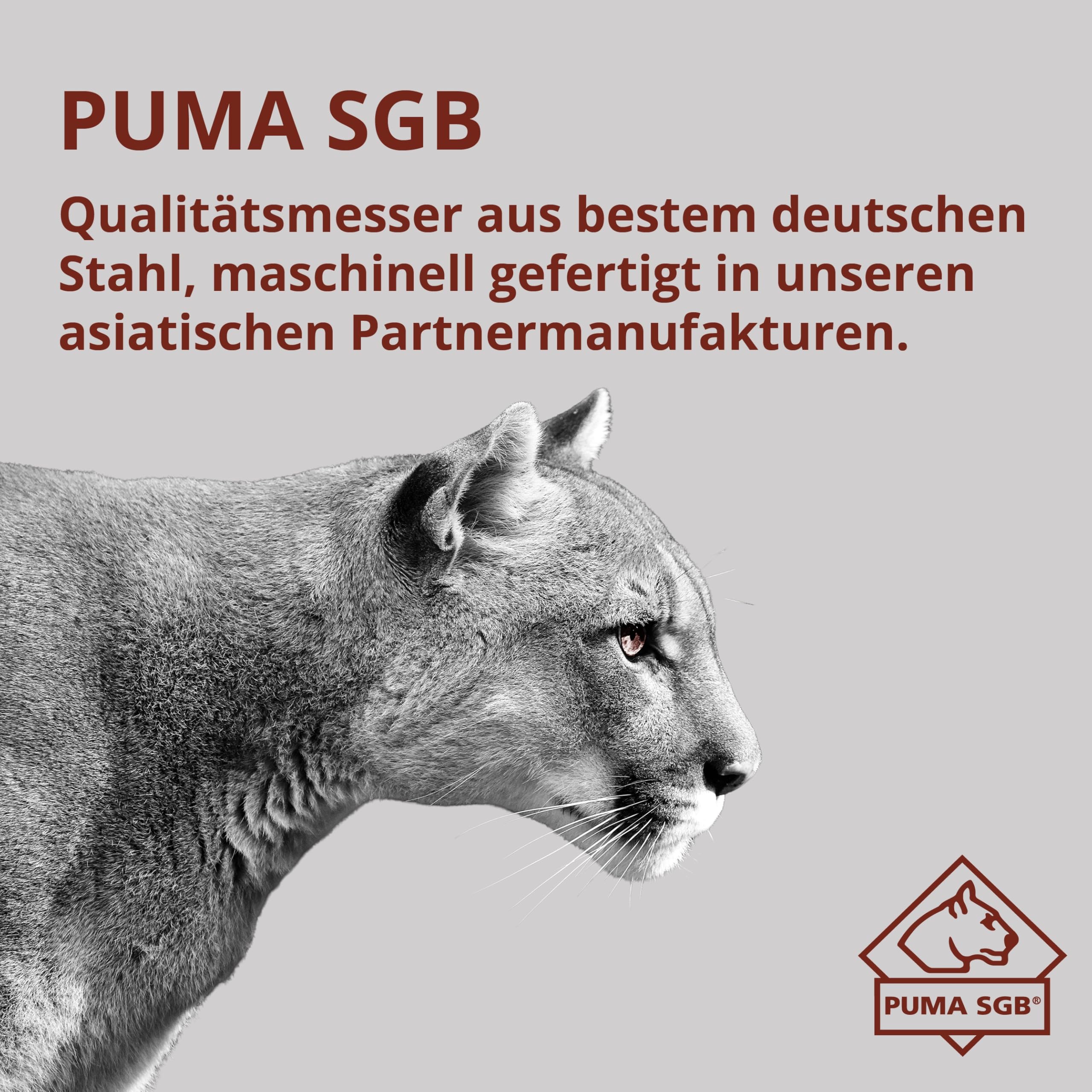 Puma SGB – Buffalo Hunter - Griffschalen aus Jigged Bone - Full-Tang Jagdmesser - 144mm Clip-Point Klinge aus deutschem Stahl (1.4116, 55-57 HRC) - Inklusive Lederscheide (Art.Nr.: 6817200B)