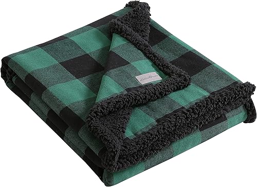 Miniatura 3 de Eddie Bauer - Manta con funda de almohada, juego de ropa de cama reversible de franelasherpa, decoración del hogar a cuadros de búfalo para todas