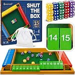 Couleur Éteindre la boîte de jeu en bois pour 1 à 6 joueurs – 16-Inch grand 12 Nombres Jeu de planche à dés pour les adultes & – Idéal pour la soirée de jeux en famille pour enfant